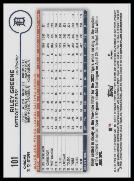 2024 Topps Chrome #101 Riley Greene