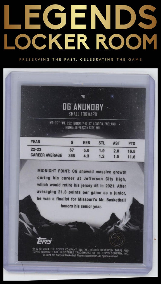 2023-24 Topps Midnight #70 OG Anunoby