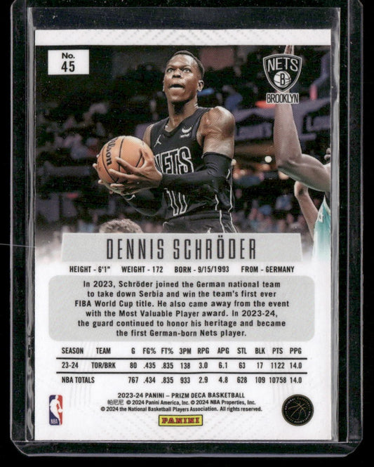 2023-24 Panini Prizm Deca #45 Dennis Schroder