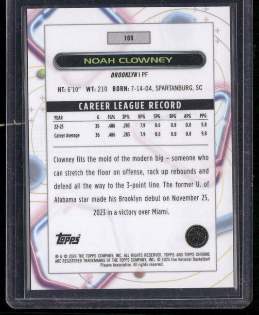 2023-24 Topps Chrome Cosmic #169 Noah Clowney Orange Galactic Refractors #/25