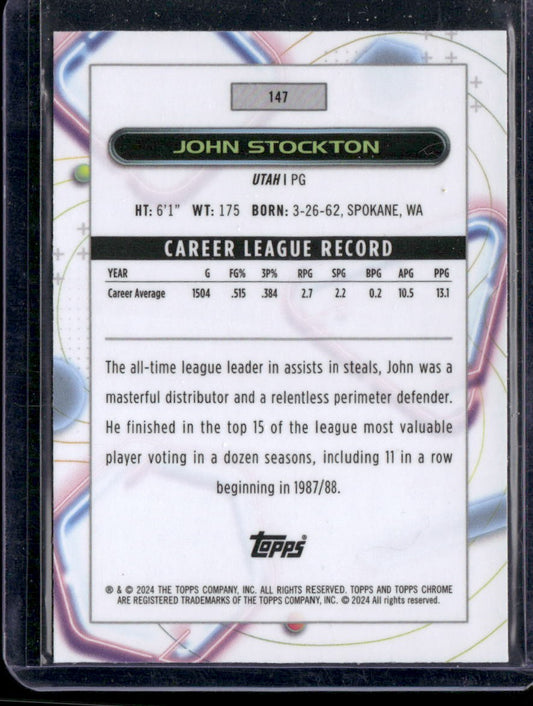 2023-24 Topps Chrome Cosmic #147 John Stockton Nucleus Refractors