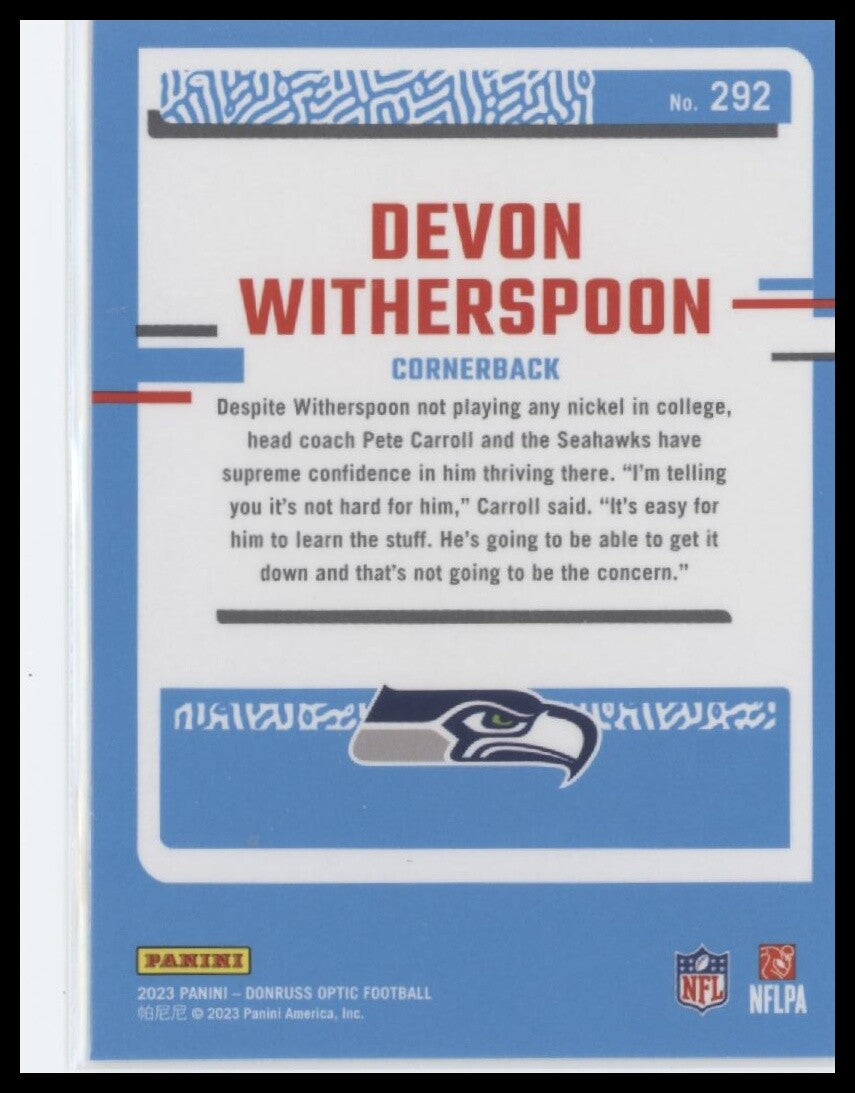 2023 Donruss Optic #292 Devon Witherspoon