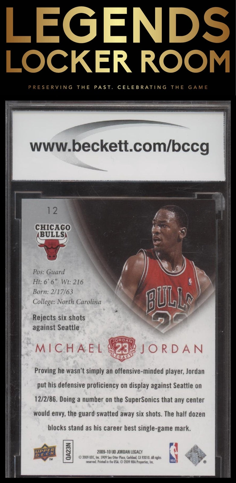 2009-10 Upper Deck Michael Jordan Legacy Collection Hall of Fame Edition BCCG 10