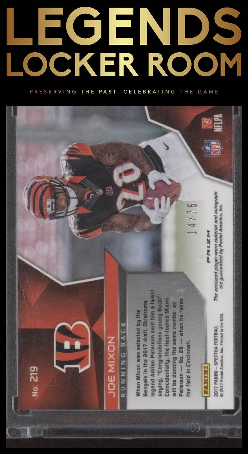 2017 Panini Spectra #219 Joe Mixon Neon Blue /75