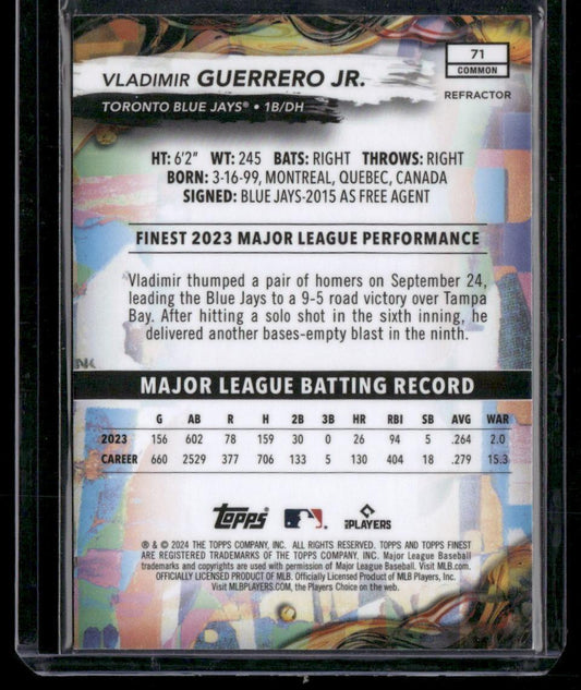 2024 Finest #71 Vladimir Guerrero Jr. Refractors