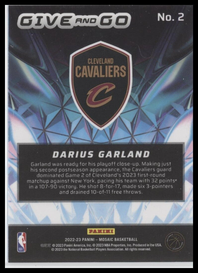 2022-23 Panini Mosaic #2 Darius Garland Give and Go