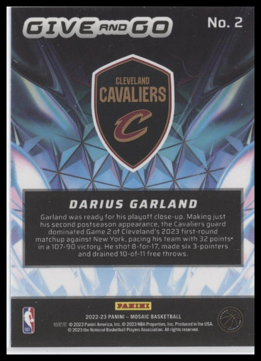 2022-23 Panini Mosaic #2 Darius Garland Give and Go