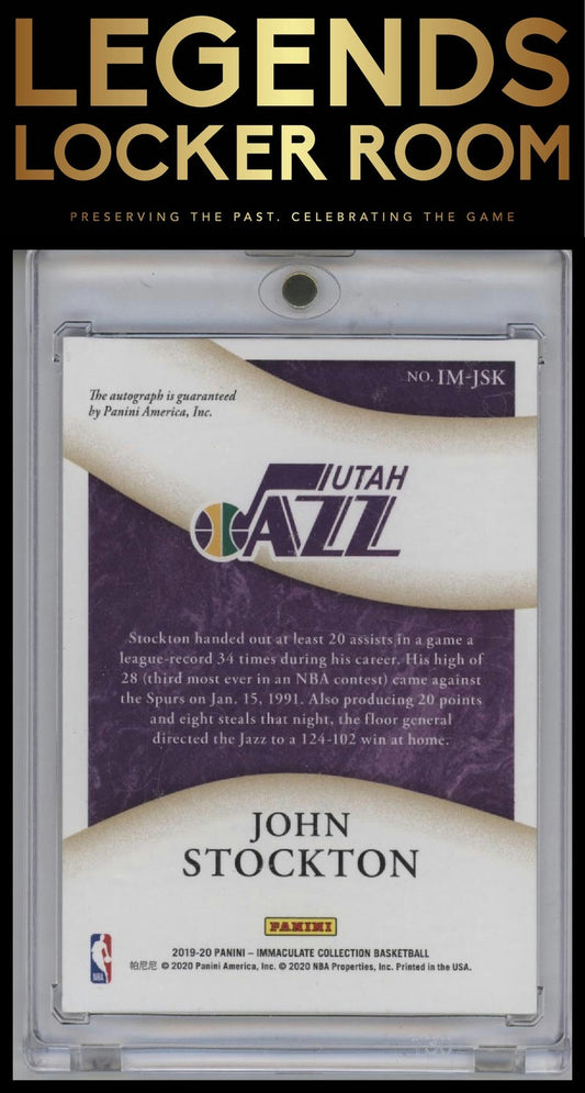 2019-20 Panini Immaculate Collection John Stockton Immaculate Moments #/49