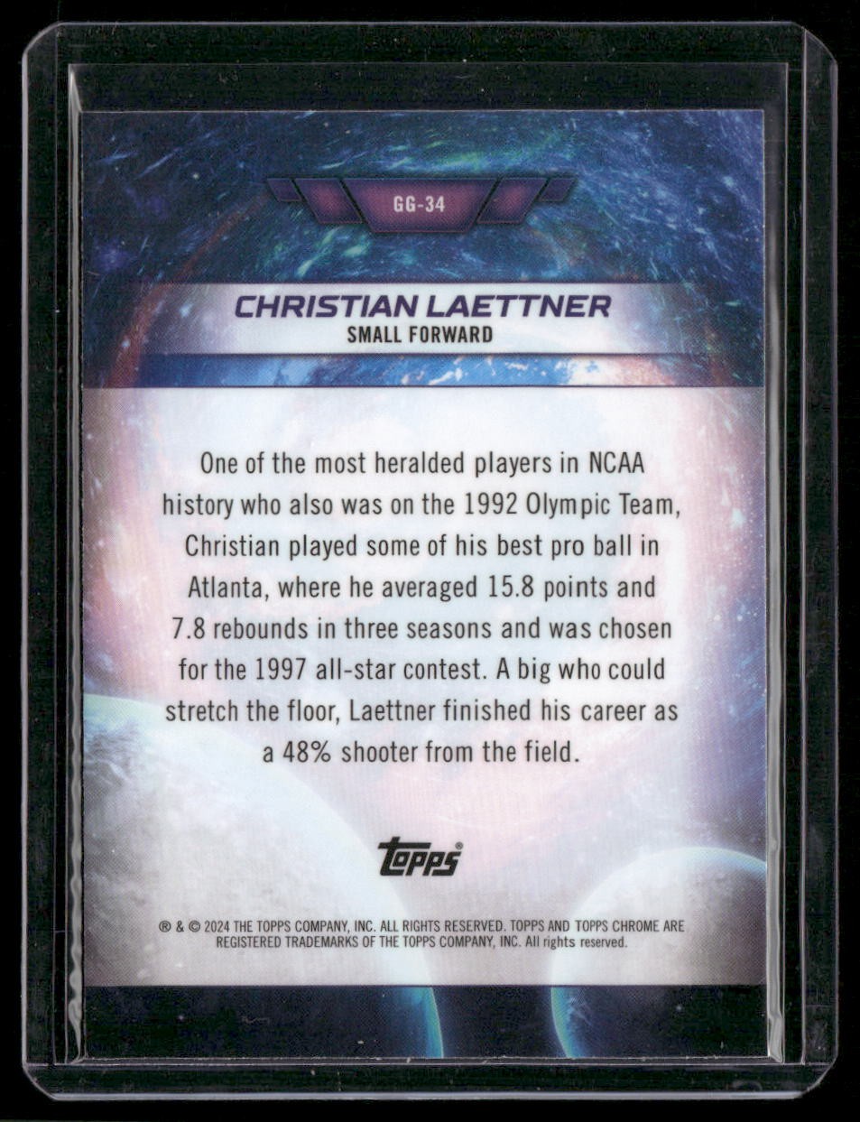 2023-24 Topps Chrome Cosmic #GG-34 Christian Laettner Galaxy Greats