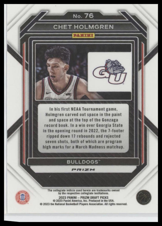 2023 Panini Prizm Draft Picks #76 Chet Holmgren Red Ice