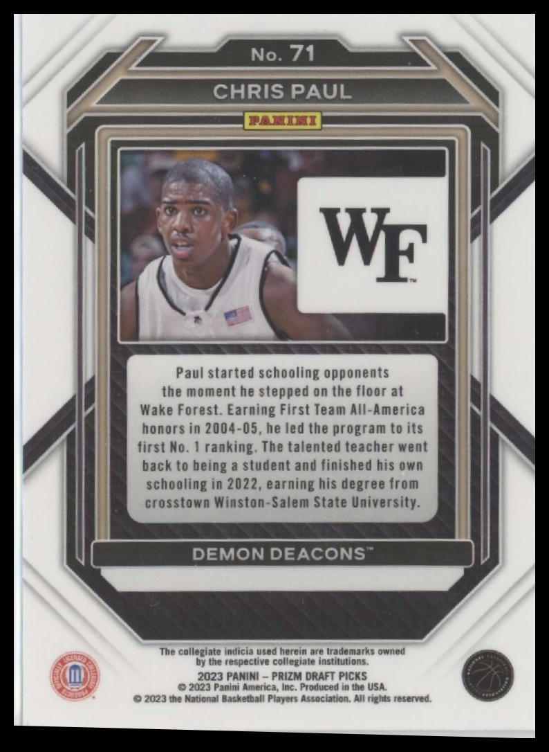 2023 Panini Prizm Draft Picks #71 Chris Paul