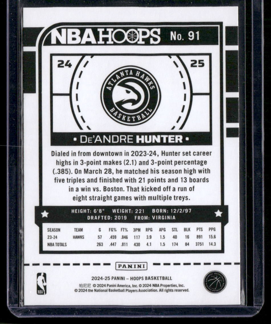 2024-25 Hoops #91 De'Andre Hunter