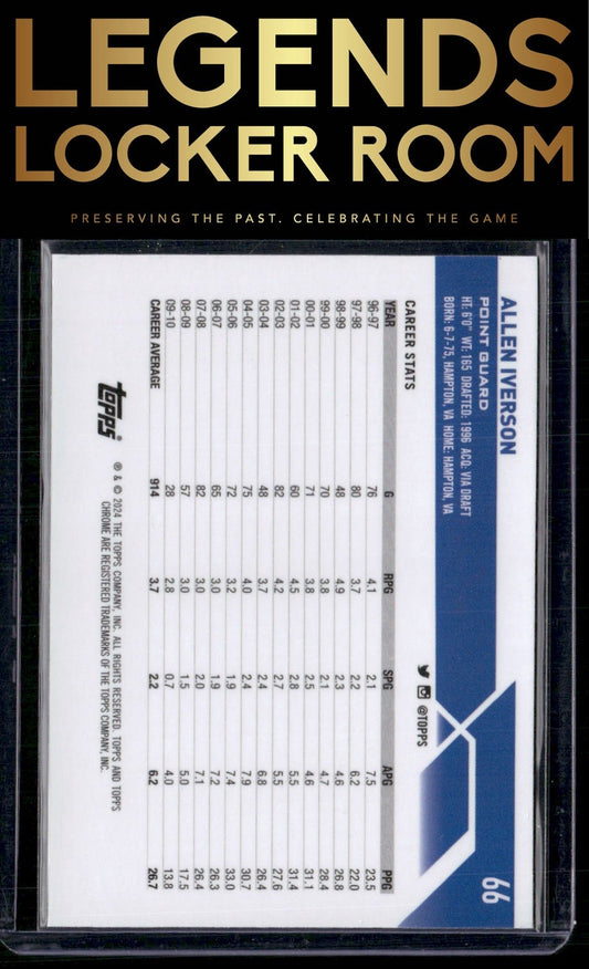 2023-24 Topps Chrome Sapphire Edition #66 Allen Iverson
