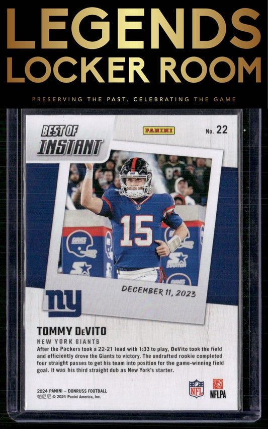 2024 Donruss #22 Tommy DeVito Best of Panini Instant