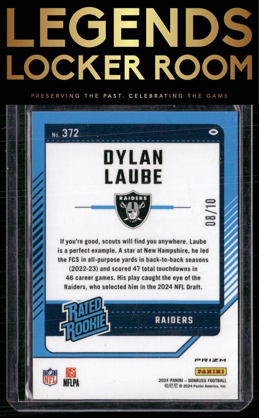 2024 Donruss #372 Dylan Laube Optic Rated Rookies Preview Gold Ice