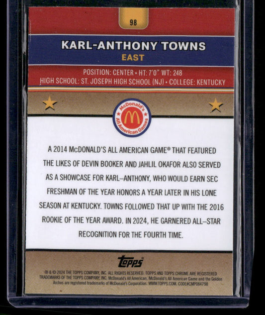 2024 Topps Chrome McDonald's All-American #98 Karl-Anthony Towns