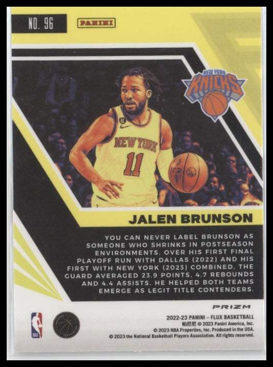 2022-23 Panini Flux #96 Jalen Brunson Red Cracked Ice
