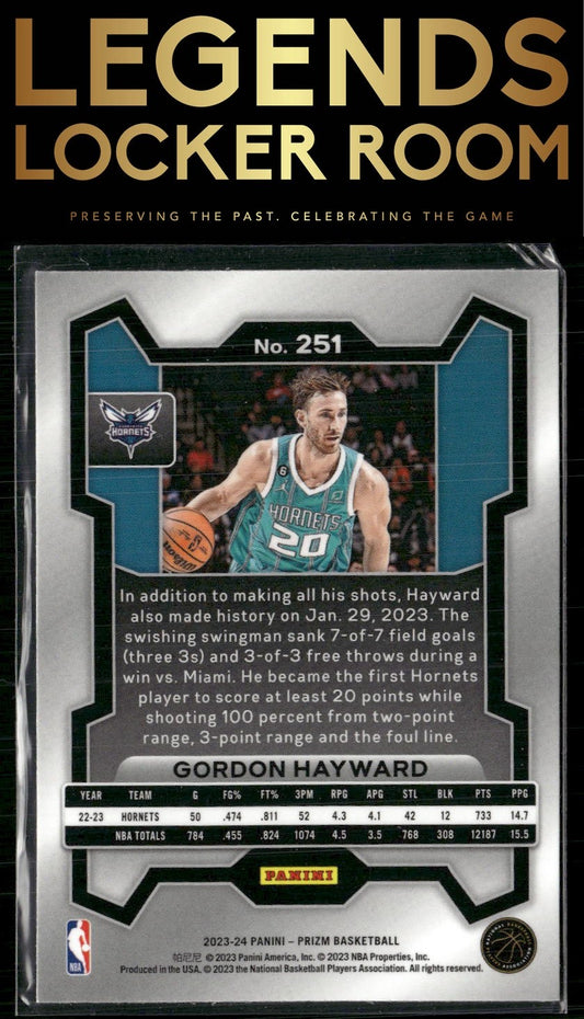 2023-24 Panini Prizm #251 Gordon Hayward
