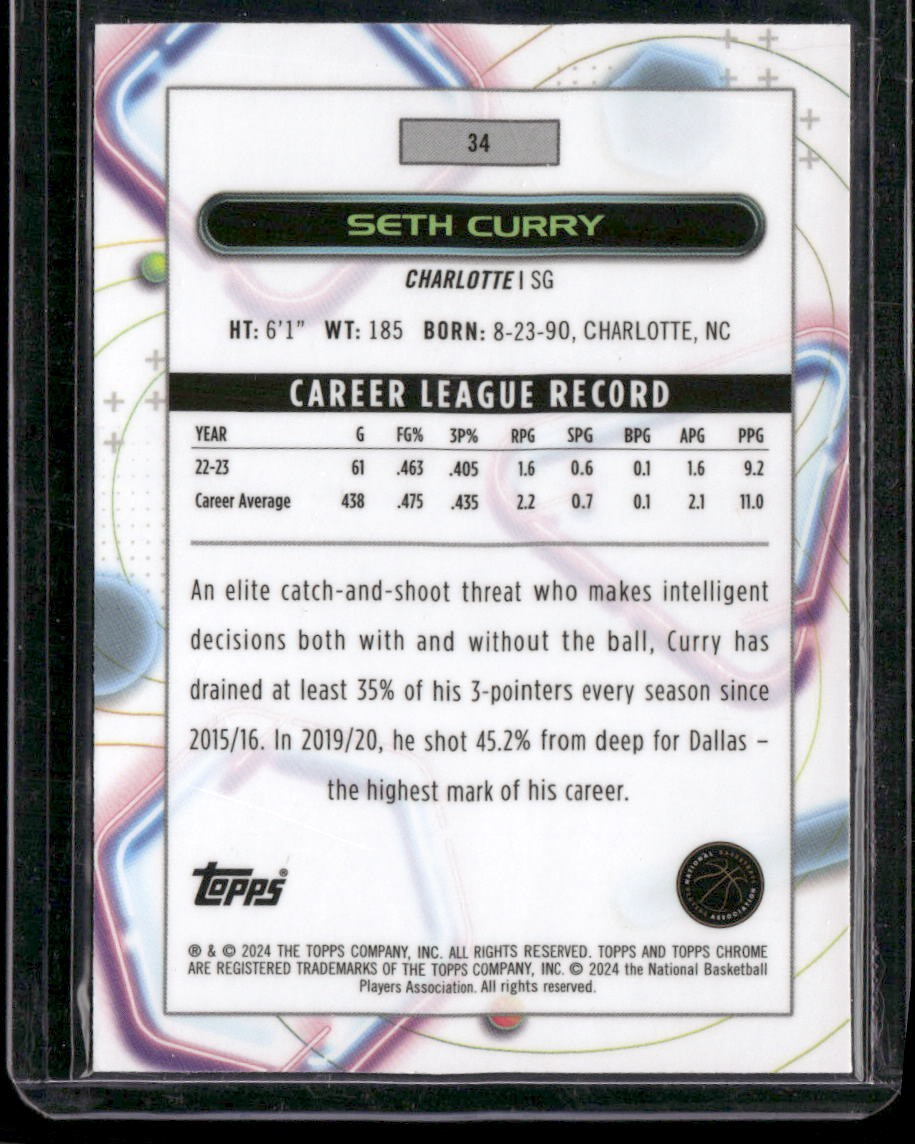 2023-24 Topps Chrome Cosmic #34 Seth Curry
