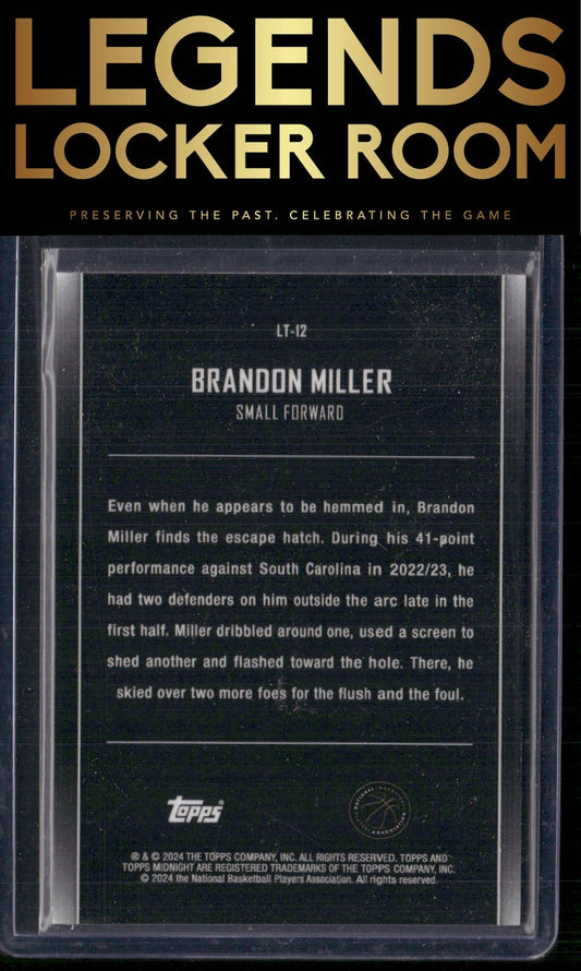2023-24 Topps Midnight #LT-12 Brandon Miller Lunar Tide