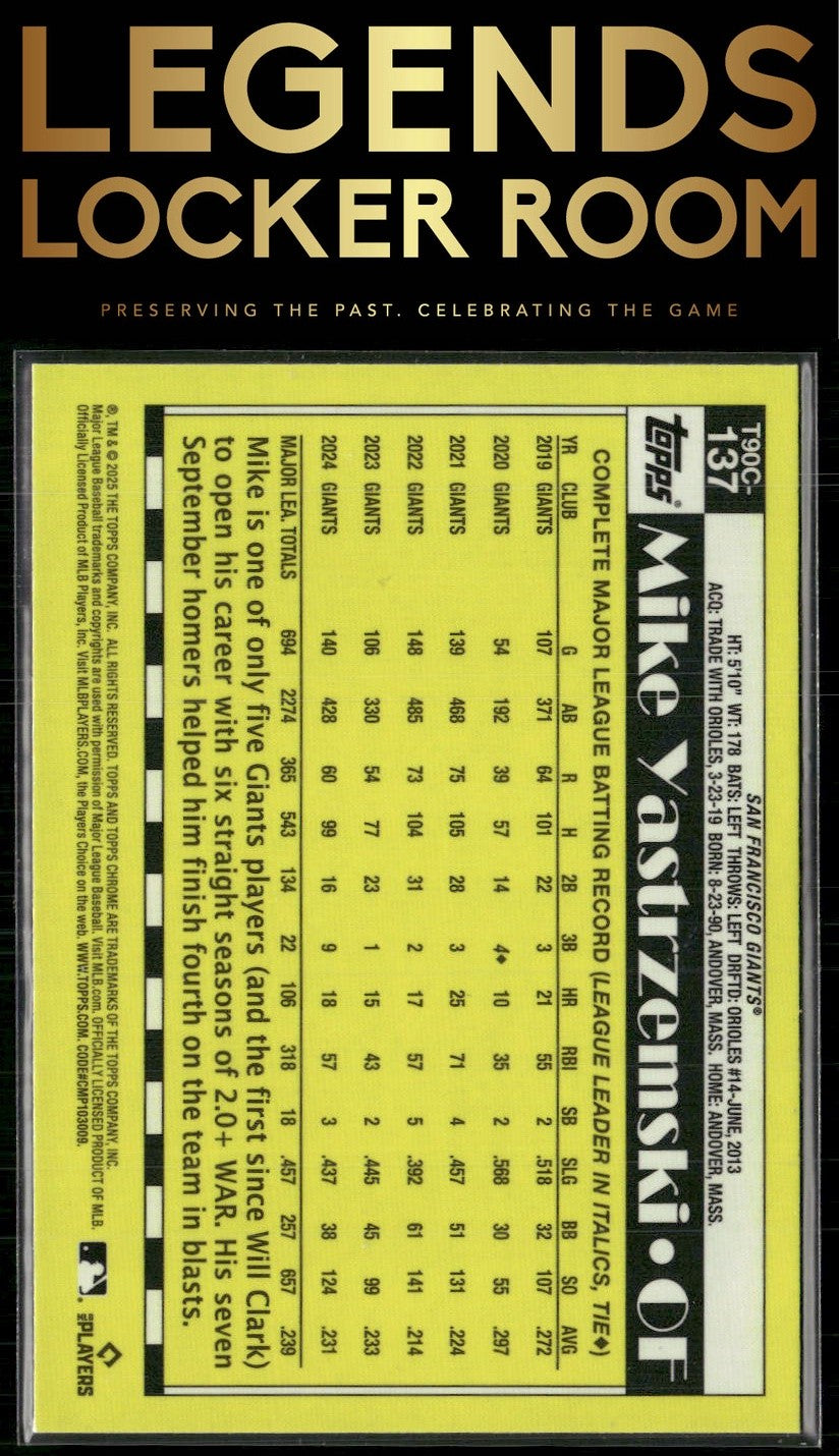2025 Topps Mike Yastrzemski 1990 Topps Baseball 35th Chrome Mojo