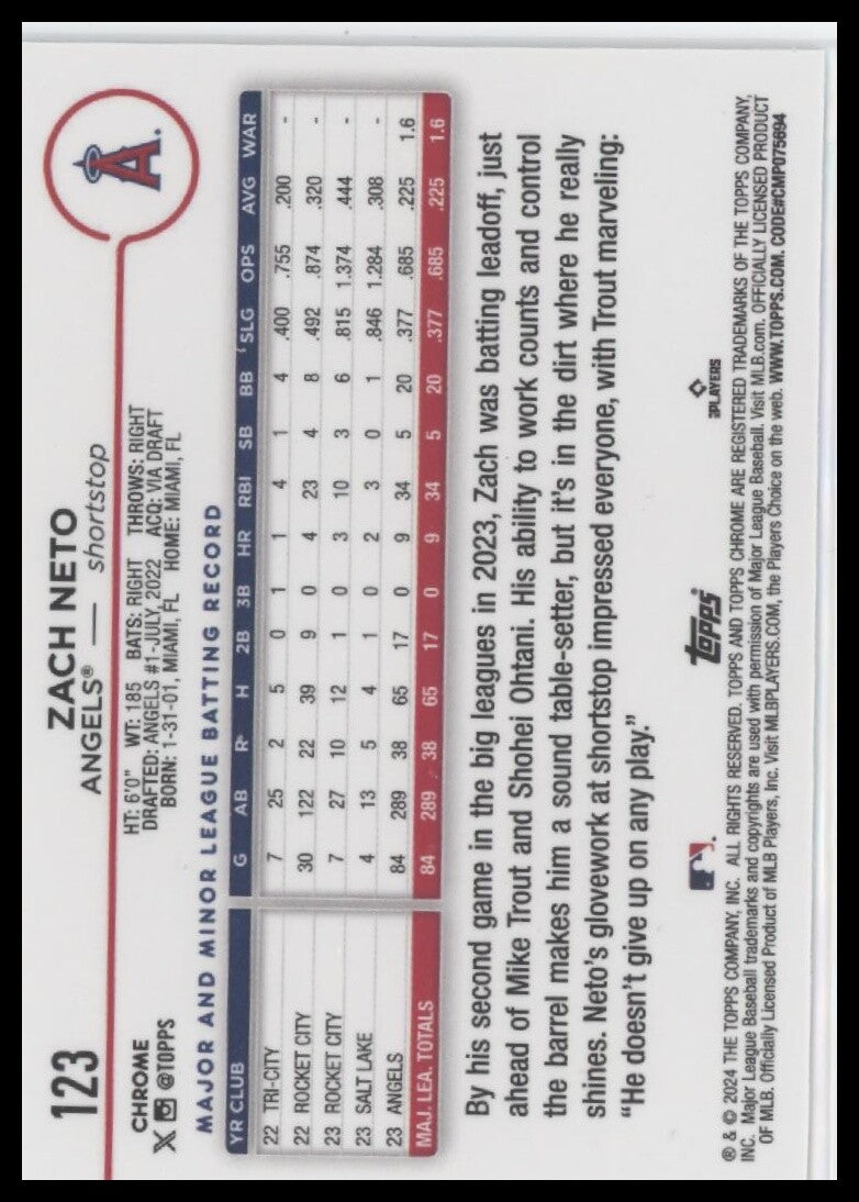 2024 Topps Chrome #123 Zach Neto