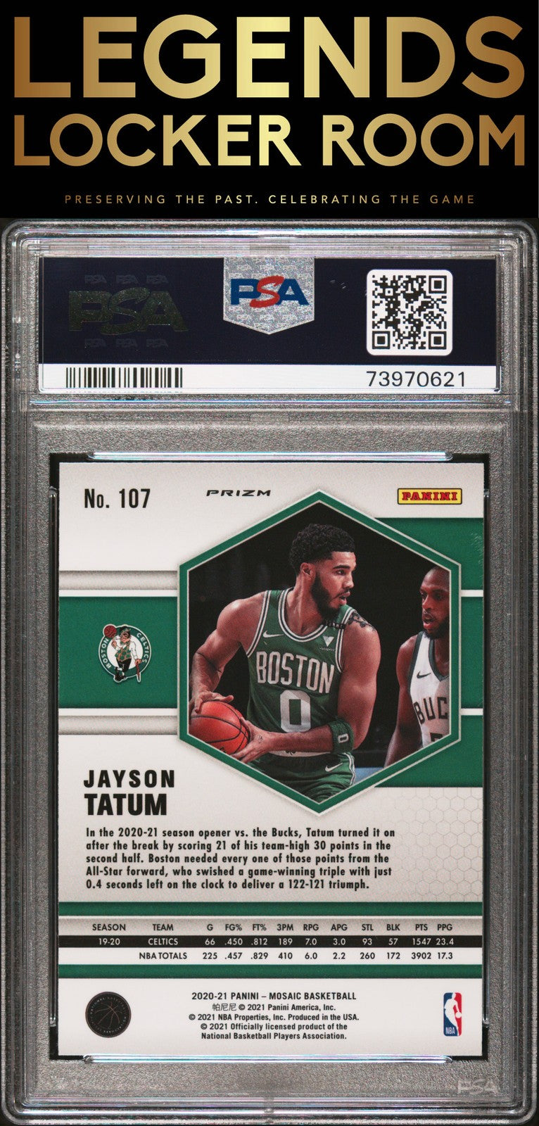 2020 Panini Mosaic #107 Jayson Tatum Genesis PSA 9