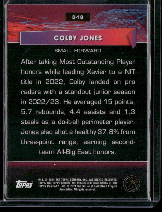 2023-24 Topps Chrome #D-18 Colby Jones Destiny