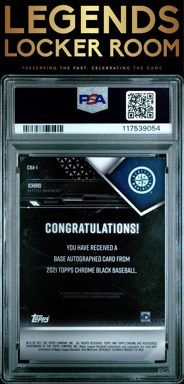 2021 Topps Chrome Black Autographs #I Ichiro Autographs PSA 10