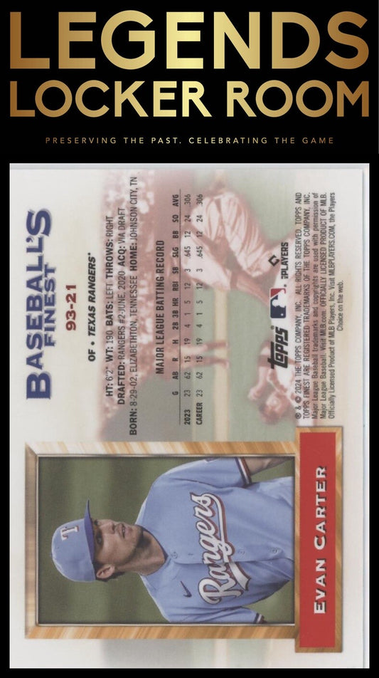 2024 Finest #93-21 Evan Carter What If... 1993 Finest Prototype