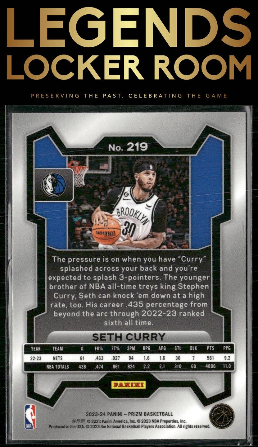 2023-24 Panini Prizm #219 Seth Curry