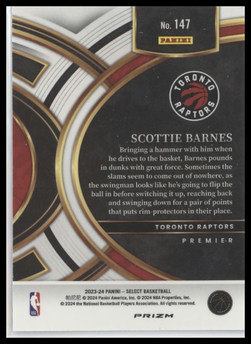 2023-24 Panini Select #147 Scottie Barnes Blue (Retail Base)