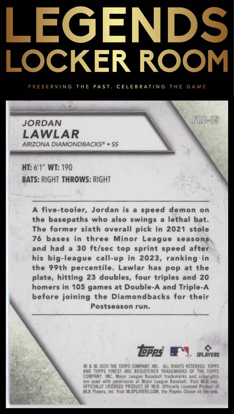 2024 Finest #FRD-15 Jordan Lawlar Finest Rookies Design Variations