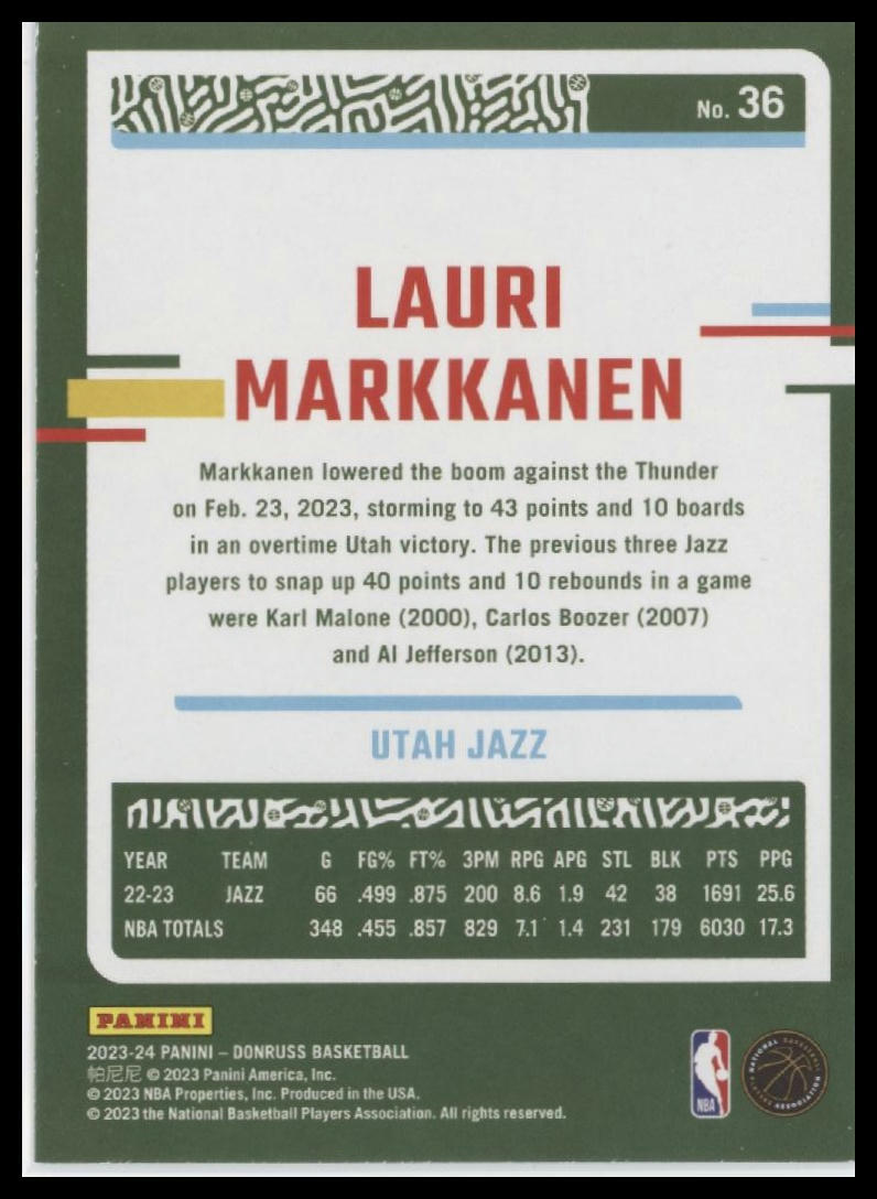 2023-24 Donruss #36 Lauri Markkanen