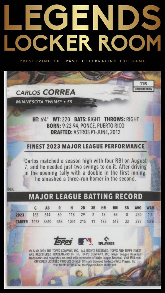 2024 Finest #115 Carlos Correa