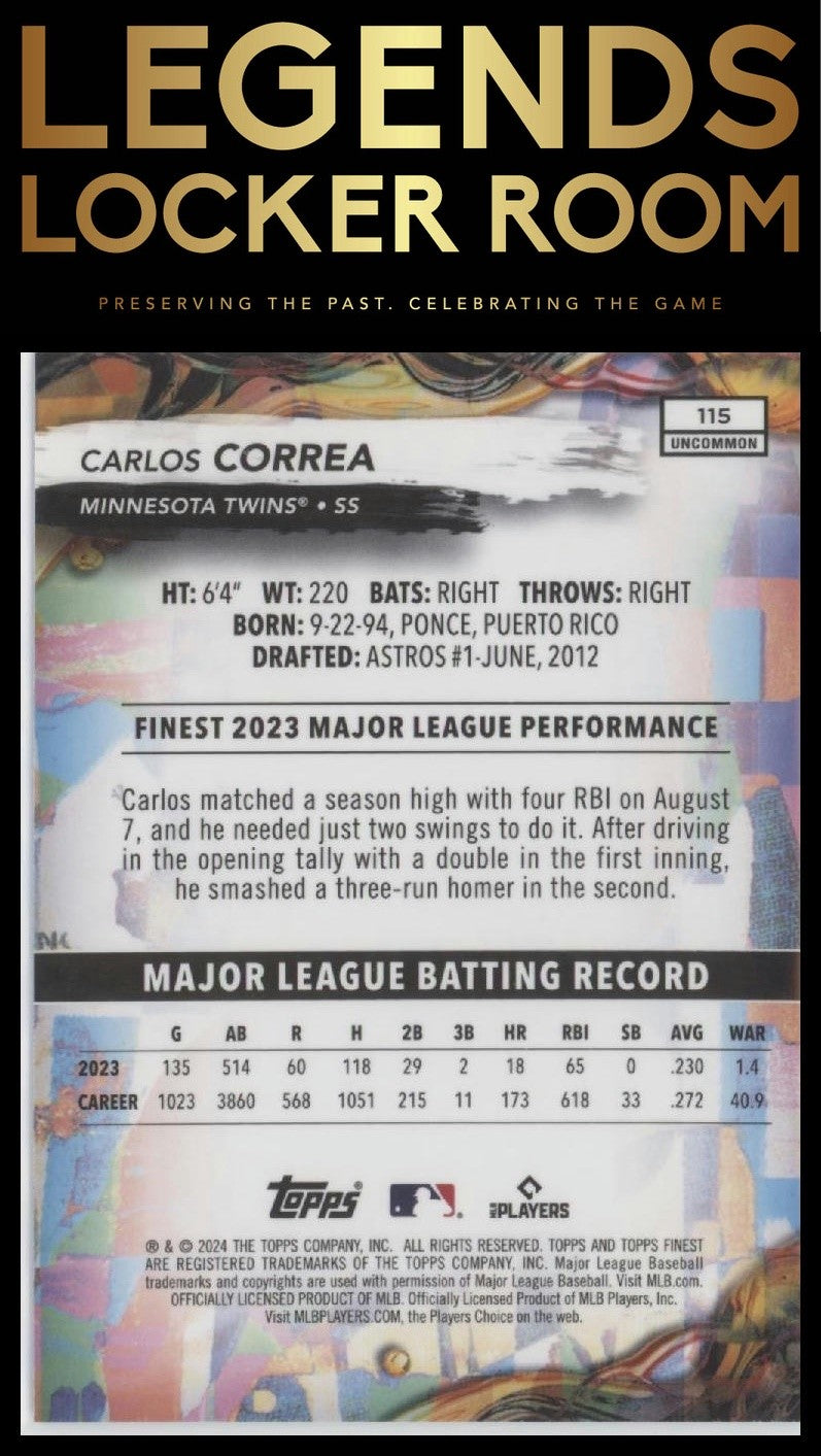 2024 Finest #115 Carlos Correa