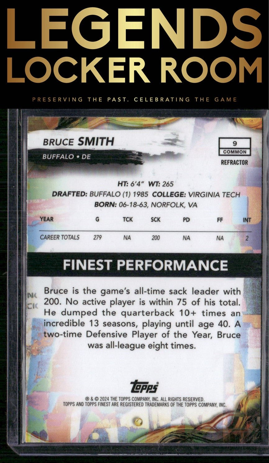2024 Finest #9 Bruce Smith Refractor