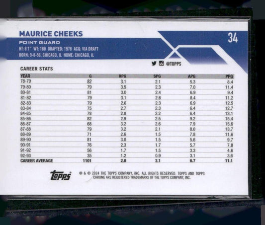 2023-24 Topps Chrome #34 Maurice Cheeks
