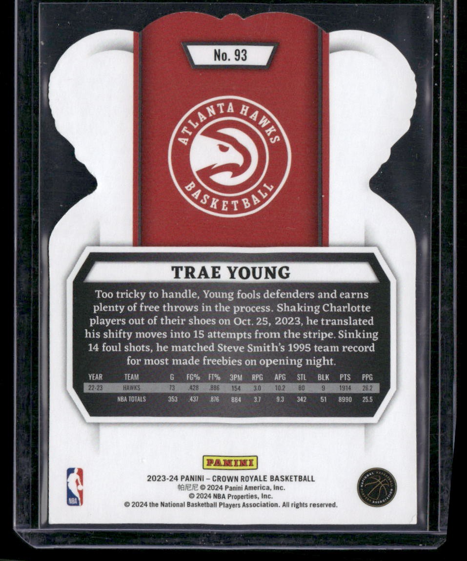 2023-24 Panini Crown Royale #93 Trae Young Royalty Shimmer