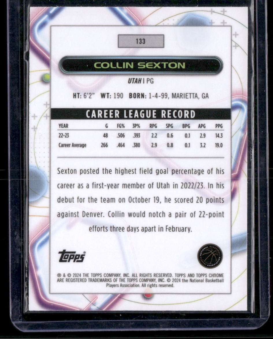 2023-24 Topps Chrome Cosmic #133 Collin Sexton