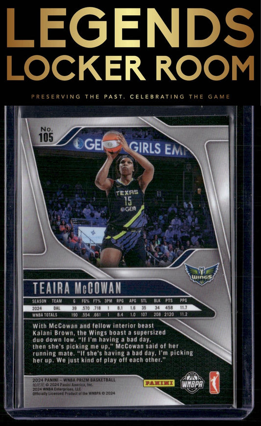 2024 Panini Prizm WNBA #105 Teaira McCowan