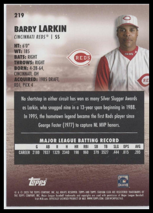 2023 Stadium Club #219 Barry Larkin