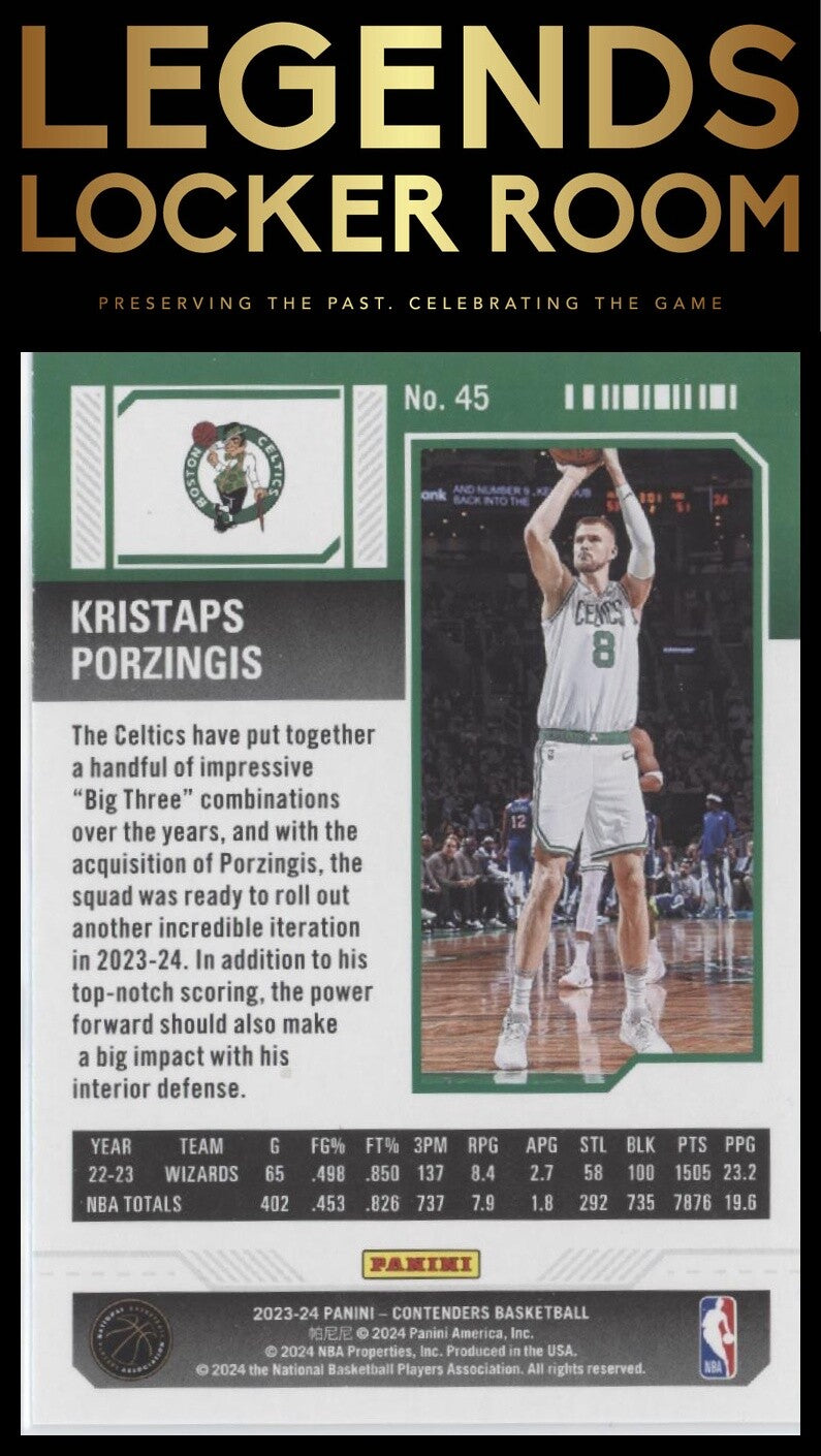 2023-24 Panini Contenders #45 Kristaps Porzingis