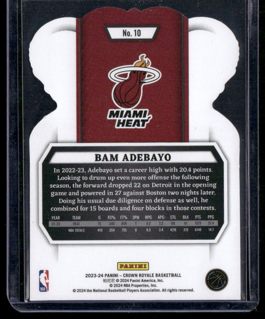 2023-24 Panini Crown Royale #10 Bam Adebayo