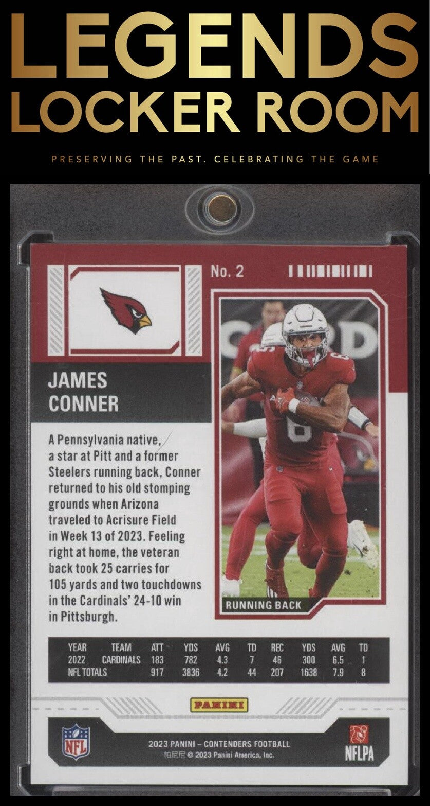 2023 Panini Contenders #2 James Conner Conference Ticket /99