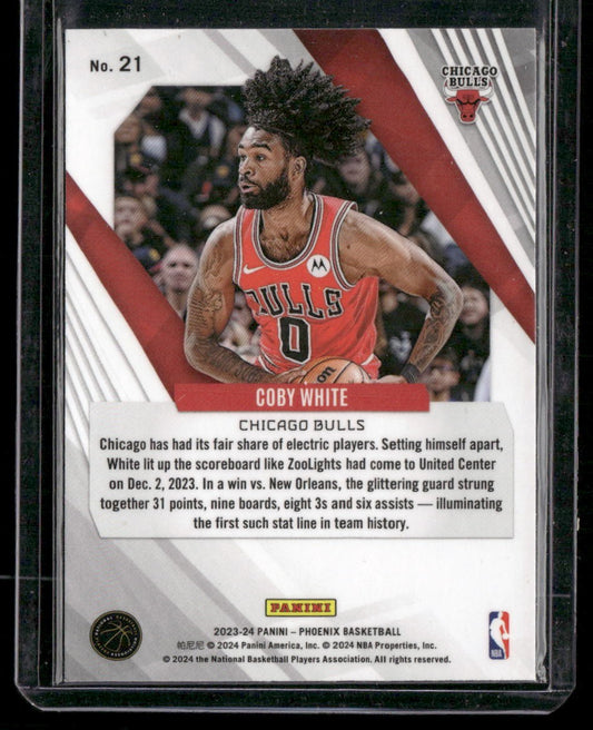 2023-24 Panini Phoenix #21 Coby White Phoenix Teal Lazer