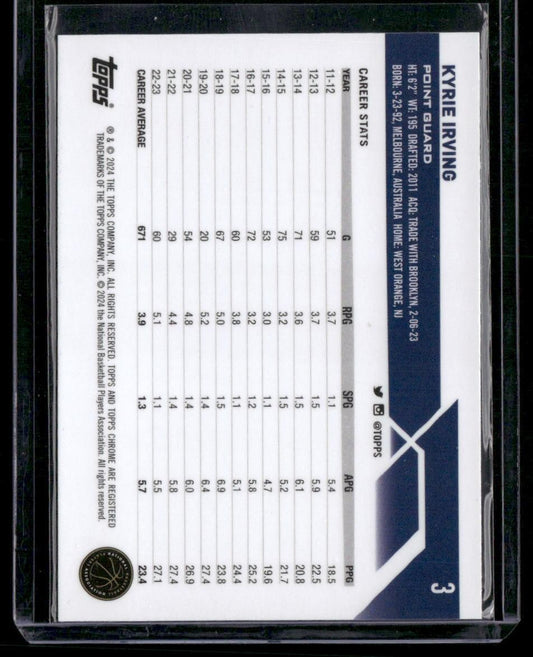2023-24 Topps Chrome #3 Kyrie Irving