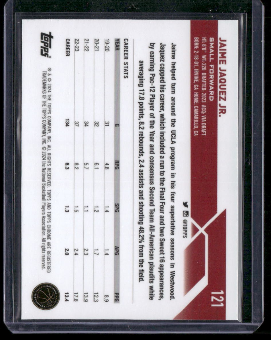 2023-24 Topps Chrome Sapphire #121 Jaime Jaquez Jr.