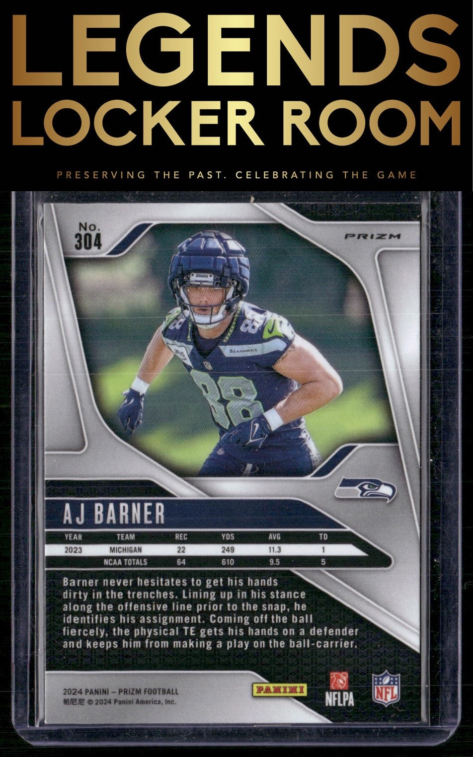 2024 Panini Prizm #304 AJ Barner Silver