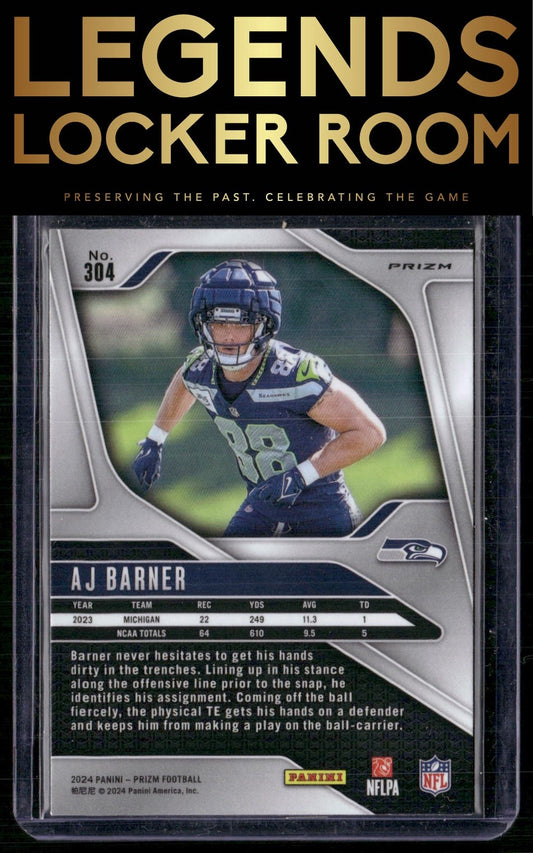 2024 Panini Prizm #304 AJ Barner Silver